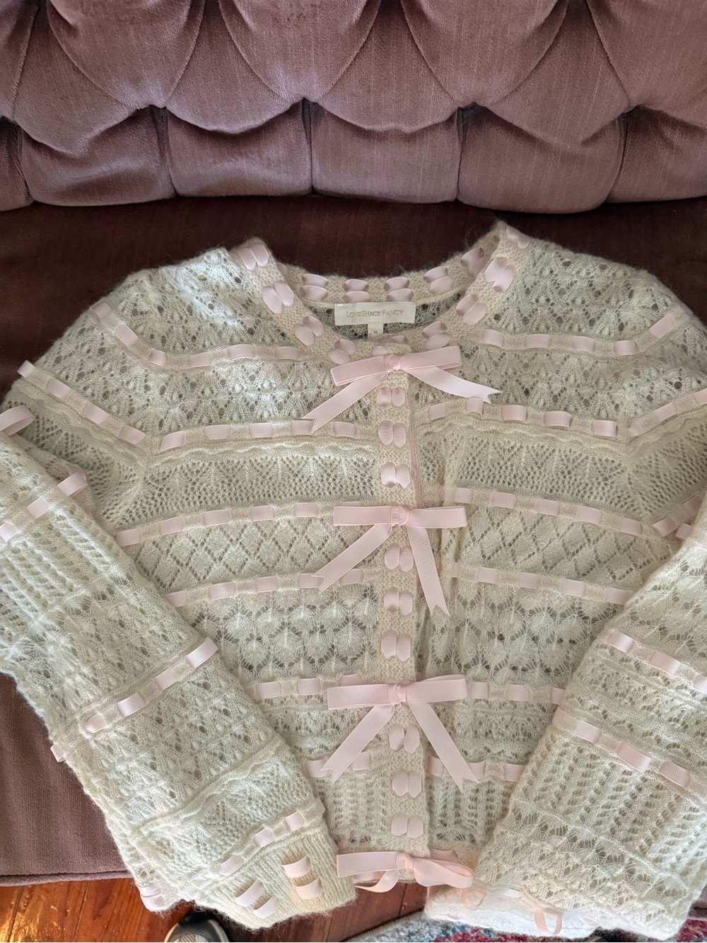 LoveShackFancy Rosalline Cardigan Sweater - Picture 2 of 4